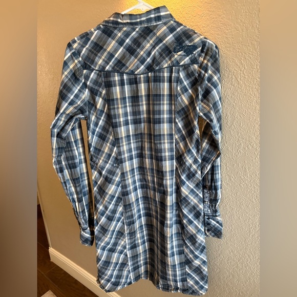 Packers & Pioneers Superieur Vintage Blue Plaid Shirt Dress/ Size Medium - Picture 8 of 8